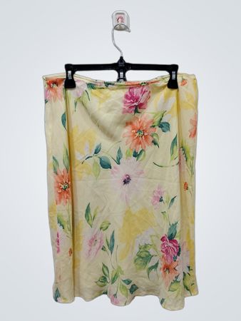 Yellow floral print skirt