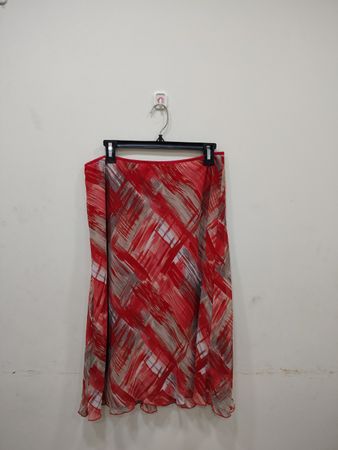 Jonathan Martin Red Skirt with Abstract Print