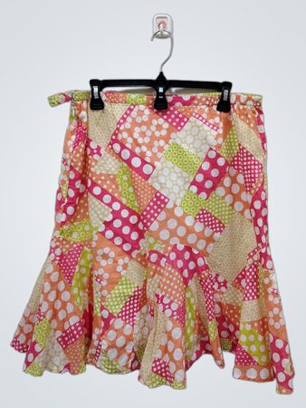 Ruby Rd. petite patchwork polka dot skirt