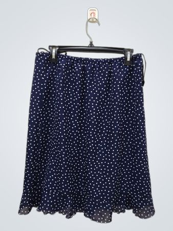 Karin Stevens Navy Blue Polka Dot Skirt