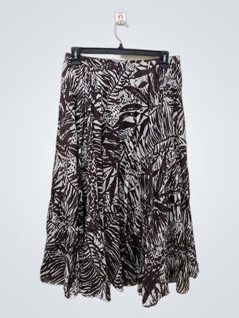 Coldwater Creek Women's Brown Leaf Print Maxi Skirt Size M