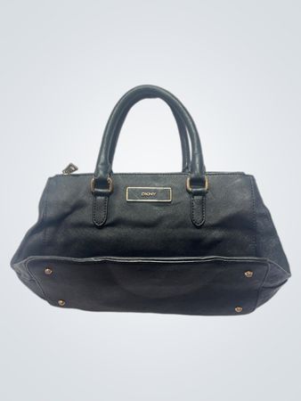 DKNY Black Leather Satchel Handbag