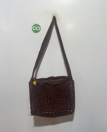 Brown Crochet Shoulder Bag