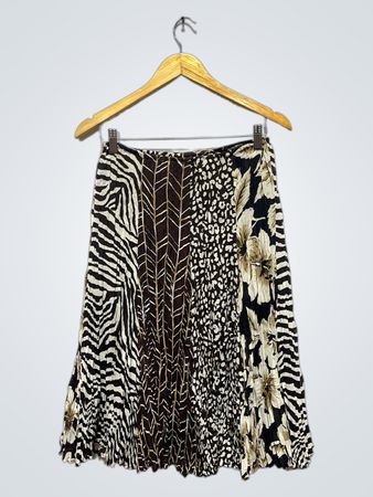 Allison Taylor Women's Size S 100% Polyester Mixed Print Pleated Skirt
