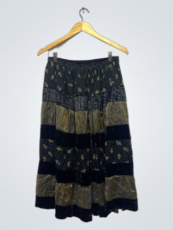 Tiered Maxi Skirt with Paisley Pattern