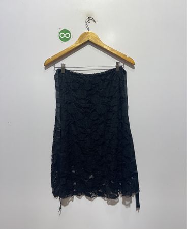 Eddie's Secret Black Lace Slip Skirt Size M