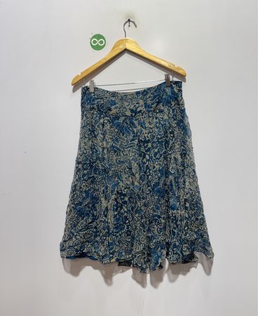 Charter Club Women's Blue Floral Print Skirt