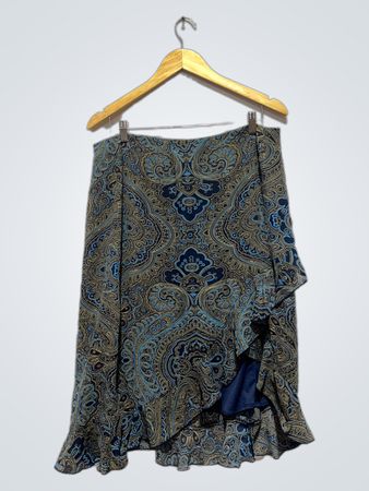 Paisley Print Ruffle Skirt