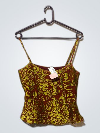 Brown and Green Floral Top