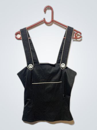 Black Pinstripe Jumpsuit