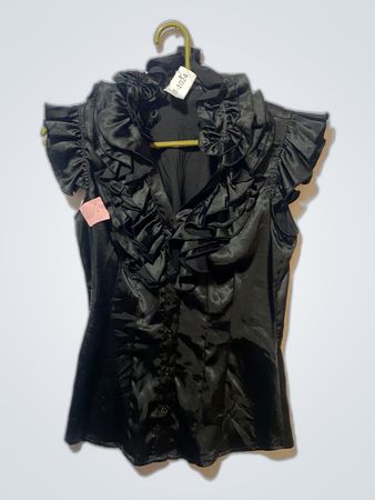 Black Ruffled Blouse