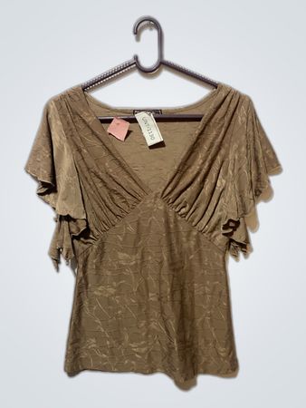 Brown Ruffled Top