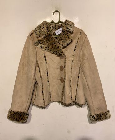 Tan Fur-Trimmed Jacket