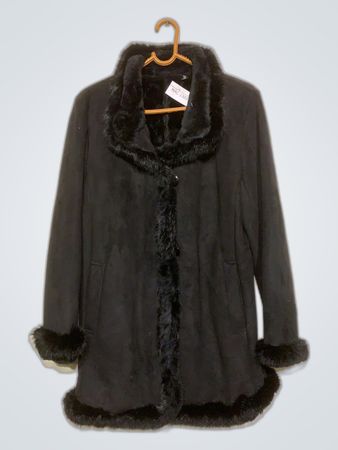 Black Fur Trimmed Coat