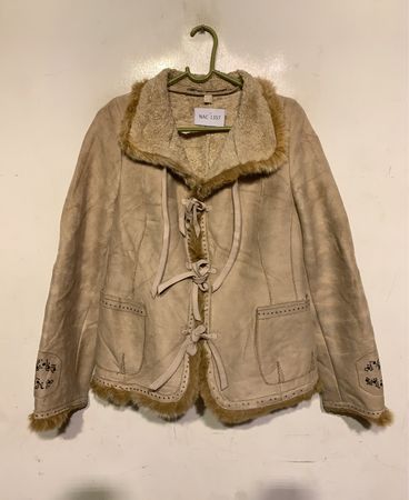 Tan Fur-Trimmed Jacket