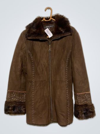 Brown Fur-Trimmed Coat
