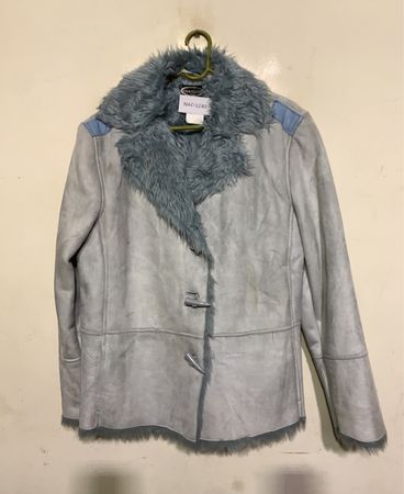 Gray Fur-Lined Leather Jacket