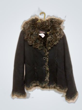 FENG Furry Black Coat