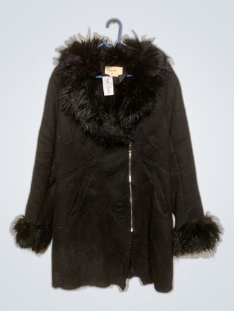 Black Fur Trimmed Coat
