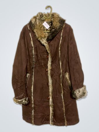 Brown Fur-Trimmed Coat
