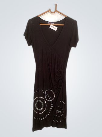 Desigual Black Wrap Mini Dress