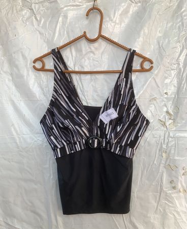 Striped Sleeveless Tank Top with Belt