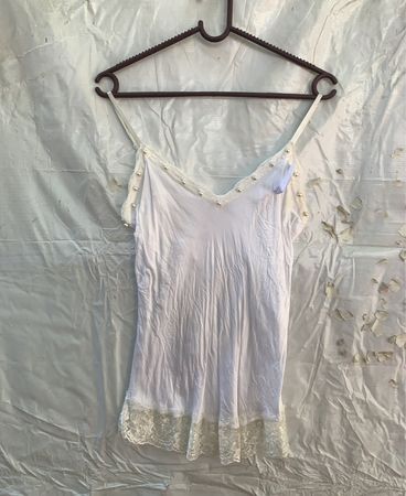 White Lace Trim Camisole Top