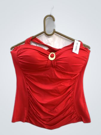 M&S Red Halter Bustier Top