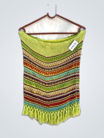 Peace & Love Multicolored Crocheted Knit Top
