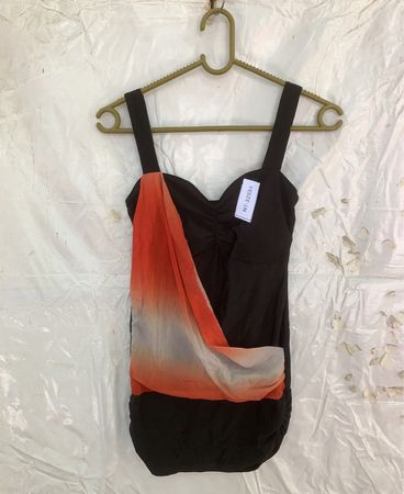 Just Devine Black Draped Mini Dress