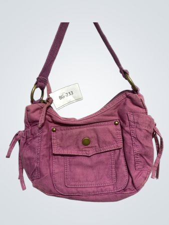 Pink Shoulder Bag with Front Pocket