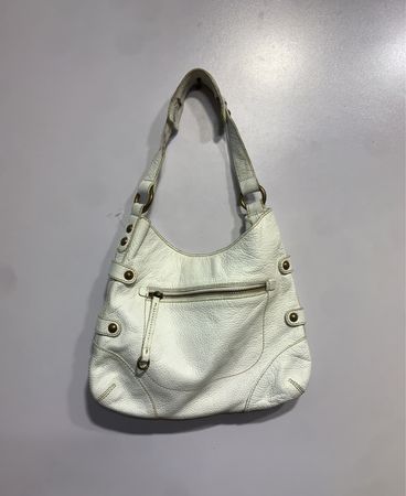White Leather Hobo Handbag