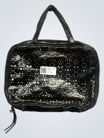 Victoria's Secret Black Cosmetic Bag with Gold Cutout Pattern and love Victoria inscription