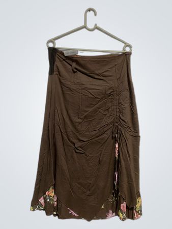 Fondotinta Brown Floral Midi Skirt