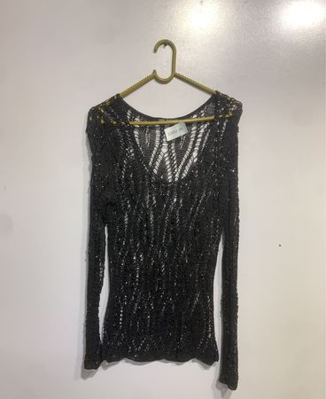 Marks & Spencer Autograph Black Knit Sequin Top