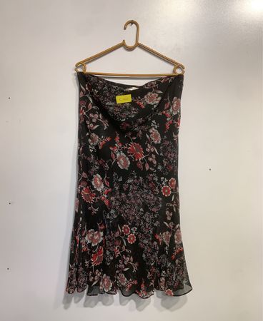 Bonmarché Schwarzer Blumenmuster-Midirock