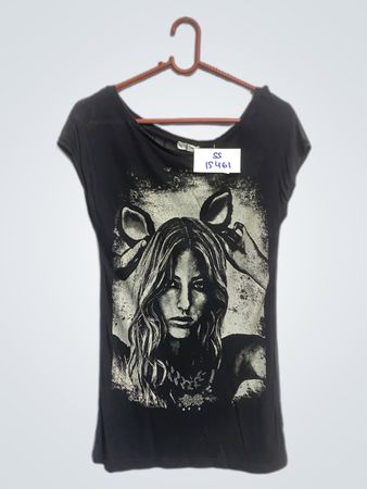 ALO Schwarzes T-Shirt mit Grafikdruck