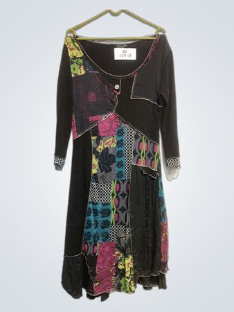 Patchwork Langarmkleid