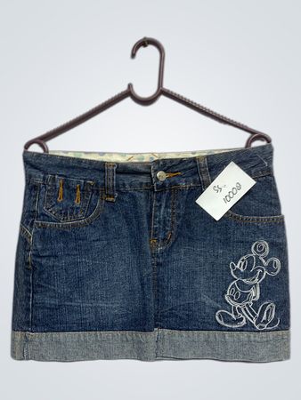 Denimrock mit Mickey Mouse Stickerei