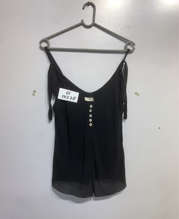 Black Tank Top with Buttons