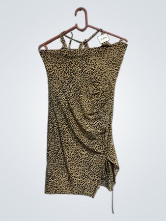Leopard-Print-Raffungskleid