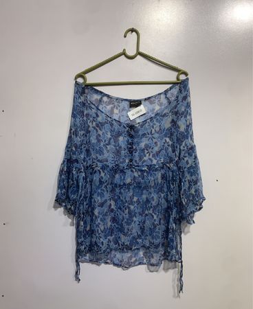 Expresso Floral Print Sheer Blouse