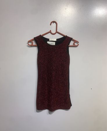 MISO STYLE Rotes Glitzer Ärmelloses Top