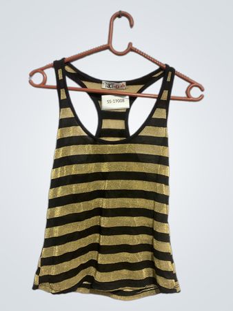 Schwarz und Gold Gestreiftes Tanktop