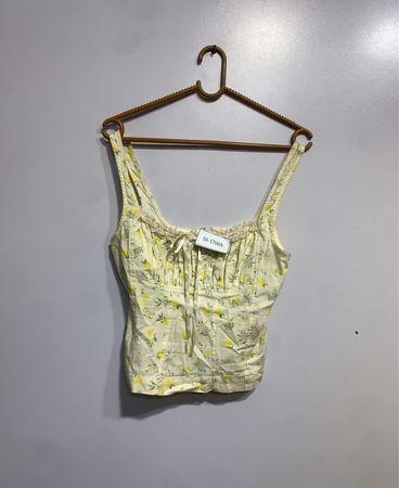 KIMCHI BLUE Lemon Print Corset Top