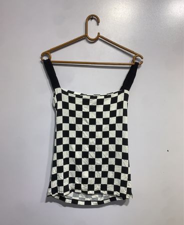 ELITE Schwarz-Weiß karriertes Tanktop