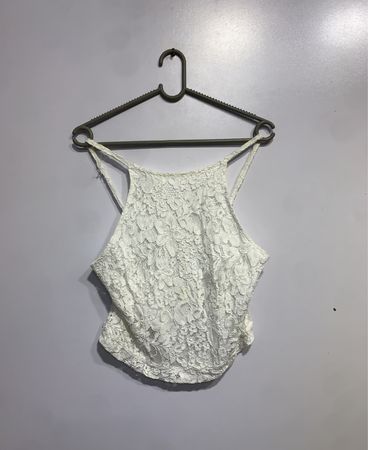 Weißes Spitzen-Tanktop