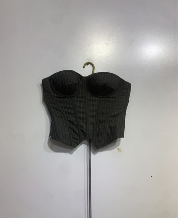 Streifen-Corsage mit Schnürung hinten