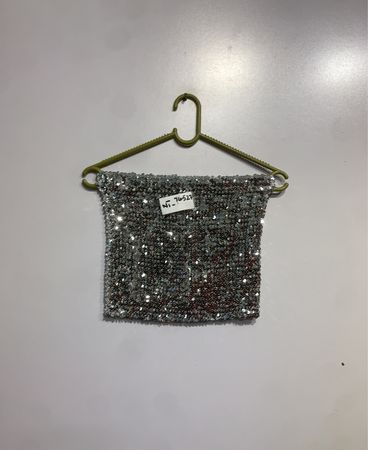 Pailletten-Crop-Top