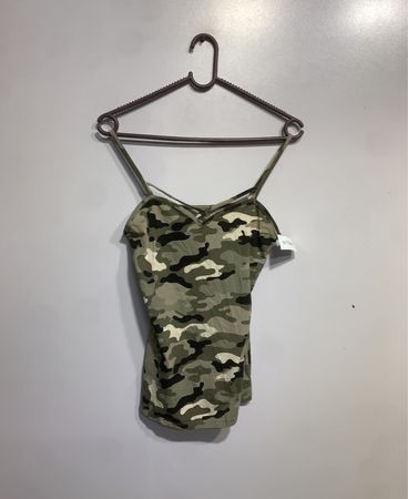 Camo Print Spaghettiträgershirt